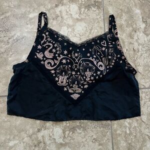 Brown ink candle bandana corner top